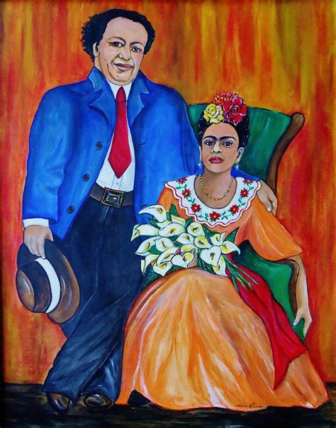 Diego Rivera And Frida Kahlo Portrait Painting By Lois Rivera