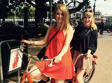 Cycling In Amsterdam Twins Chloe And Lydia Hamilton Saddle Up For