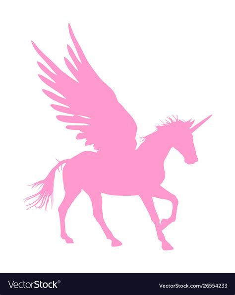Cute Magic Pink Unicorn Pegasus Winged Horse Vector Image