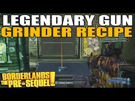 Borderlands Pre Sequel Grinder Pistol Recipe