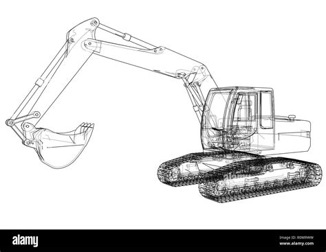 Excavator Concept Outline Vector Stock Vector Image And Art Alamy