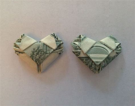 How To Fold Dollarany Bill Into A Heart Origami Dollarbillorigami