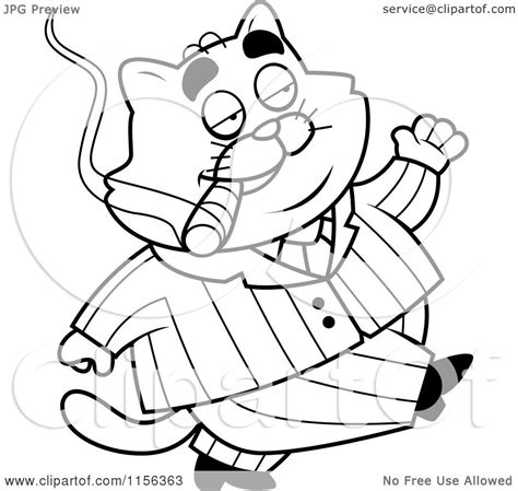 There is a new big fat cat in coloring sheets section. Cartoon Clipart Of A Black And White Fat Mobster Cat ...