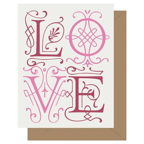 Love Valentines Day Letterpress Greeting Card Letterpress Jess