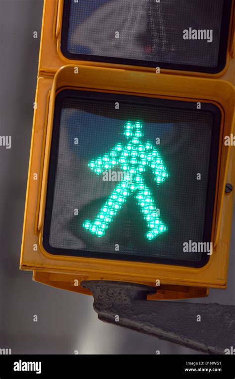 Green Man On A Pedestrian Crossing Stock Photo Alamy