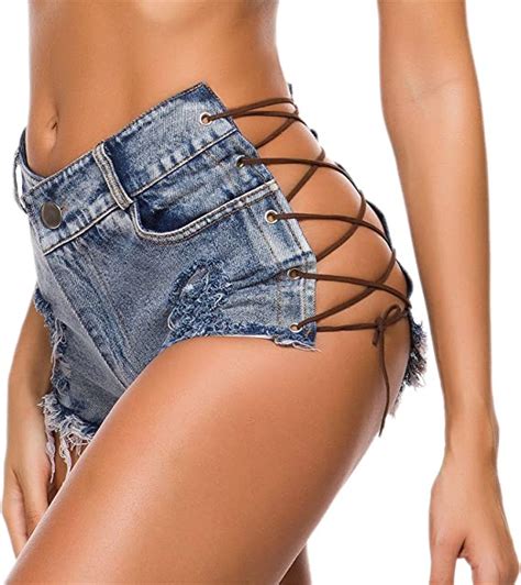Womens Sexy Cut Off High Waist Denim Jeans Low Waist Tight