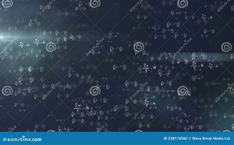 Animation Of Mathematical Equations On Black Background Stock Footage