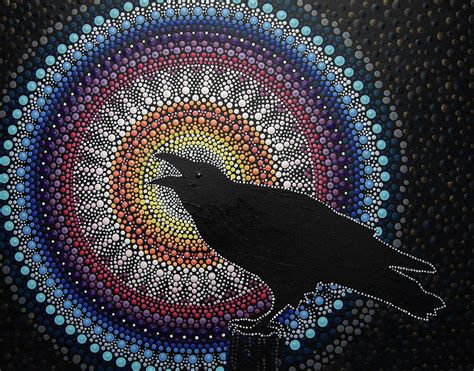Mandala Raven Painting By Dee Carpenter Pixels