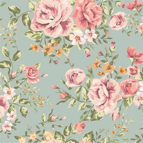 Seamless Vintage Flower Pattern 2048x2048 Wallpaper