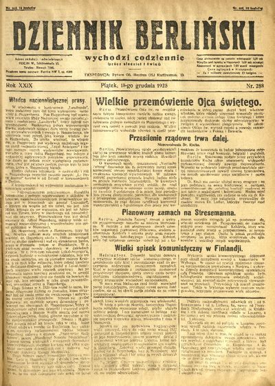 Dziennik Berliński 1925 R 29 Nr 288 Europeana