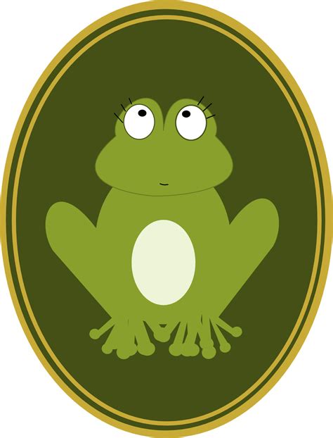 Frog Symbol On A Green Oval Free Image Download