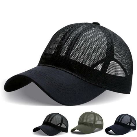 Trucker Hat Snapback Baseball Mesh Back Cap Solid Visor Plain Blank