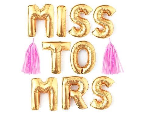 Miss To Mrs Banner Balloon Garland With Tassels Kit Etsy Bachelorette Party Bride Bridal