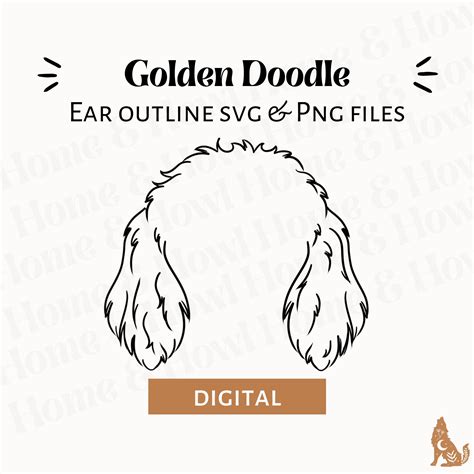 Golden Doodle Dog Ear Outline Svg Cut File And Png File For Etsy Canada