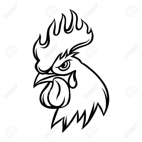 Rooster Head Drawing Rooster Tattoo Rooster Stencil Rooster Silhouette