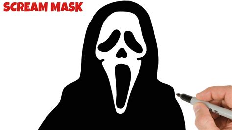How To Draw Scream Mask Or Ghostface From Scream Super Easy Youtube