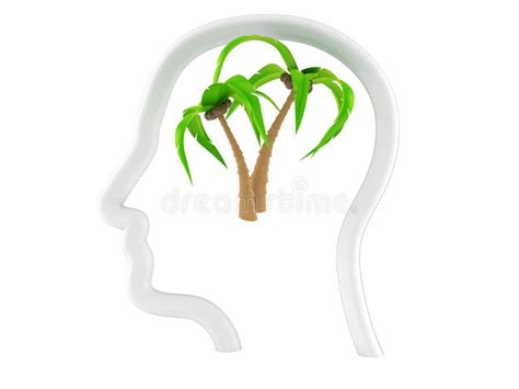 Palm Tree Inside Head Profile Stock Illustration Illustration Of