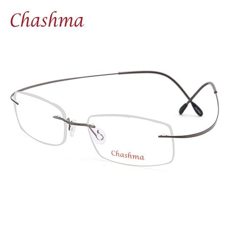 chashma brand titanium optical glasses women and men fashion rimless ultra light 2 g only frame