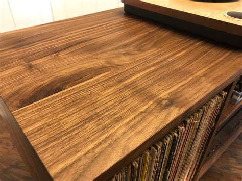 Solid Walnut Stereo And Turntable Cabinet With Album Storage Etsy