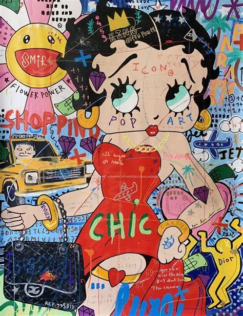Betty Boop Graffiti Wall Art Pop Art Canvas Graffiti Wall