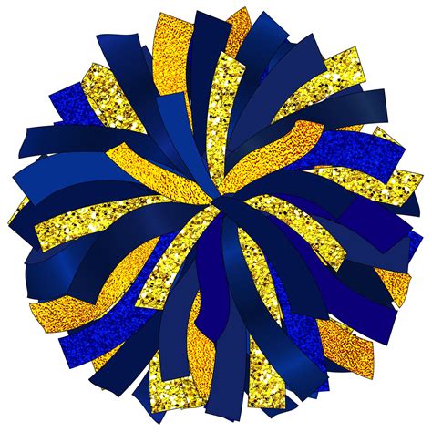 Glitter And Glam Pom Pom Digital Clip Art Blue And Gold Pom Etsy