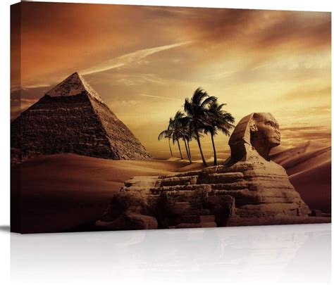 Canvas Print Wall Art Ancient Egypt Secrets Pyramid Sphinx Wall Decor Modern