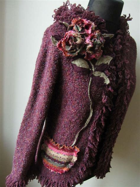 Upcycled Sweater Marled Knit Plum Purple Sweater Cardigan Etsy