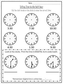 Could you please shed some light on the given two sentences? Half Hour Time Worksheet | Time worksheets grade 2 ...