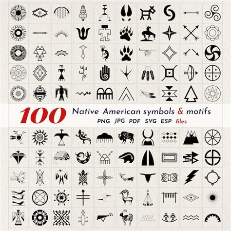 Native American 100 Symbols Bundle Png  Pdf Svg Eps Etsy Uk