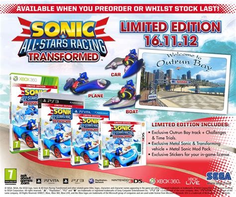 Sonic All Stars Racing Transformed Bonus Edition Press Kit