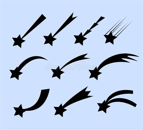Falling Stars Vector Set Shooting Stars Isolated From Background