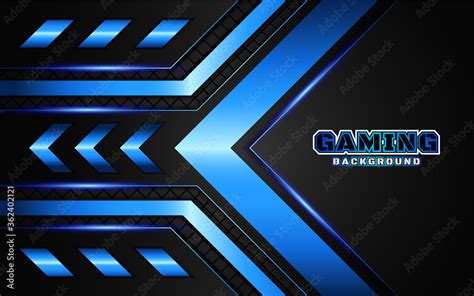 Abstract Futuristic Black And Blue Gaming Background With Modern Esport