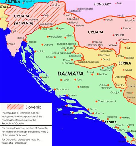 A map of croatia showing the main towns, cities and places of interest in the country. Balkans - IBWiki