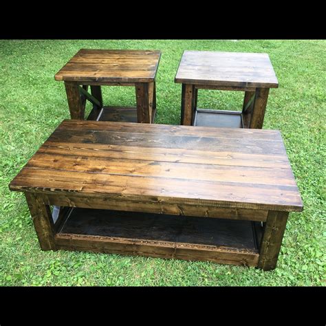 Rustic X Coffee Table With Matching End Tables Rustic Furniture Diy