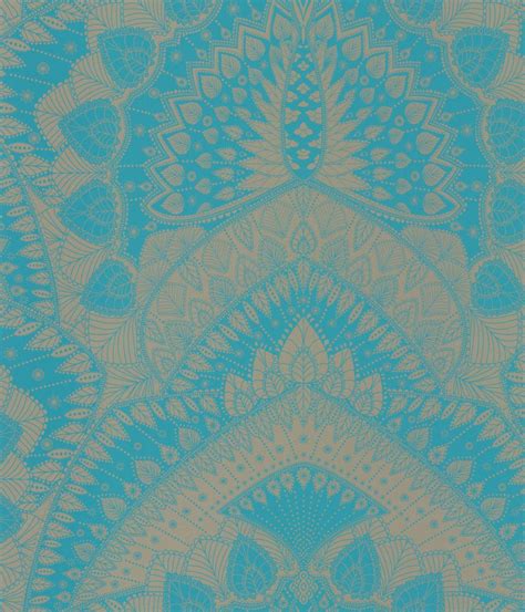 Azari By Matthew Williamson Turquoise Gold Wallpaper Wallpaper