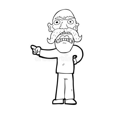 Cartoon Angry Old Man Stock Illustration Illustration Of Retro 37024292