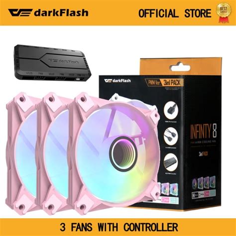 Darkflash Computer Pc Case Fans 120mm Rgb Fan 4pin Pwm Argb Cooling Fan