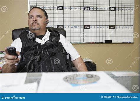 Security Guard At Work Stock Image Image Of Control 29659817