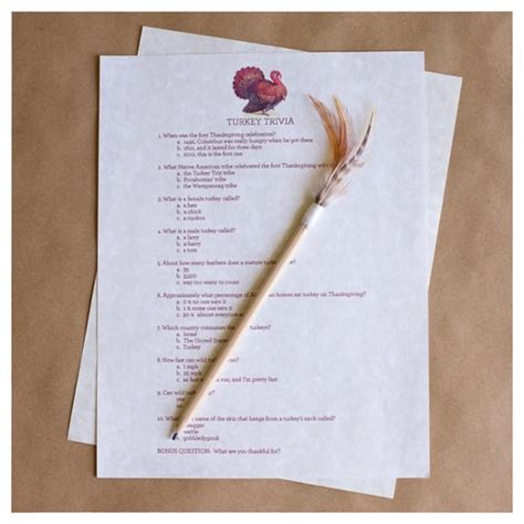 You can play this game on your family get together. Two Thanksgiving Trivia Printables - 24/7 Moms