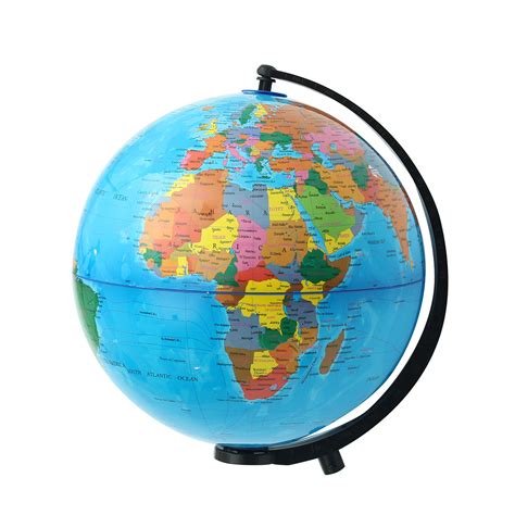 25cm Rotating World Earth Globe Atlas Map Geography Education Xmas T