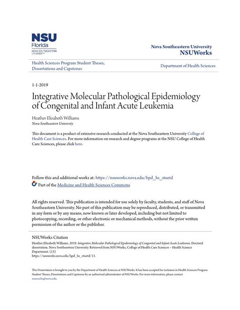 Integrative Molecular Pathological Epidemiology Of Congenital And