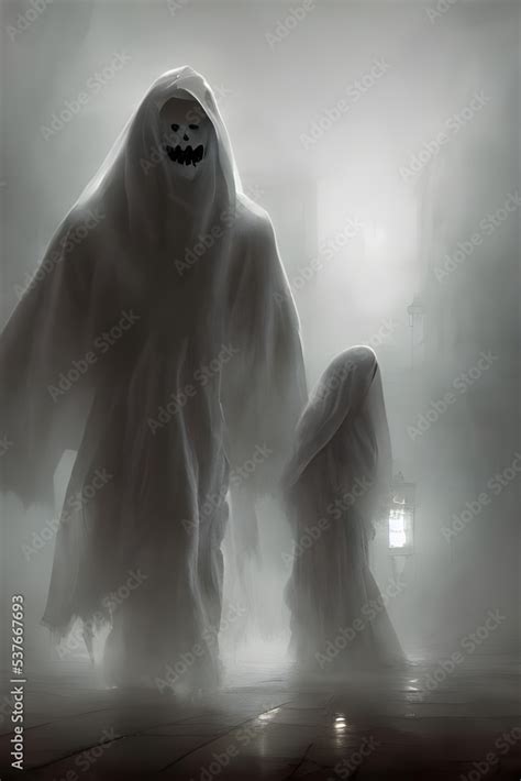 I See Halloween Scary Ghosts In The Picture They Are White And They