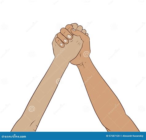 Hands Together In The Air Stock Vector Image 57587120