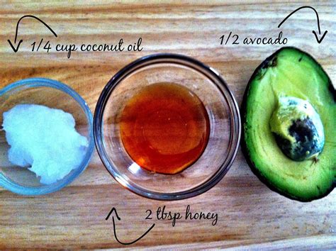The presence of sulphur gives hair its strength and elasticity; Coconut Oil and Avocado Hair Mask. Recipe: 1/4 cup of ...
