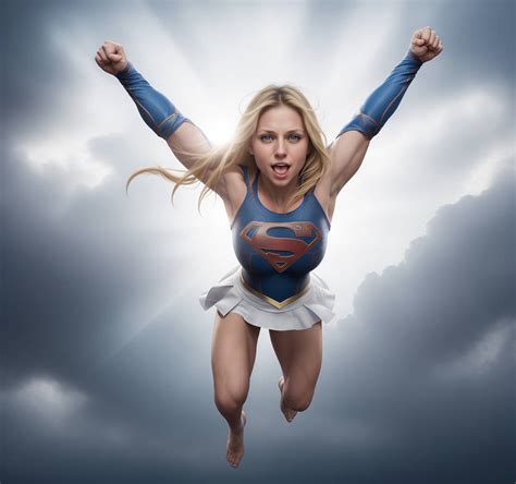 Supergirl Soars Through The Clouds By Comingfromouterspace On Deviantart