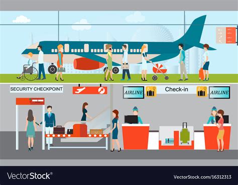 Business People In Airport Terminal Royalty Free Vector