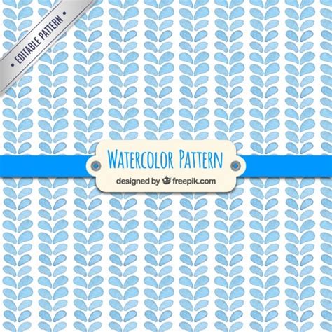 Free Vector Blue Watercolor Leaves Pattern