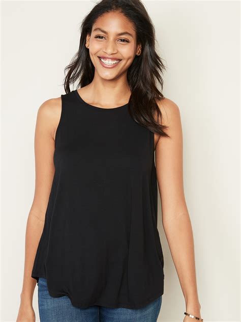 Luxe High Neck Swing Tank Top For Women Old Navy