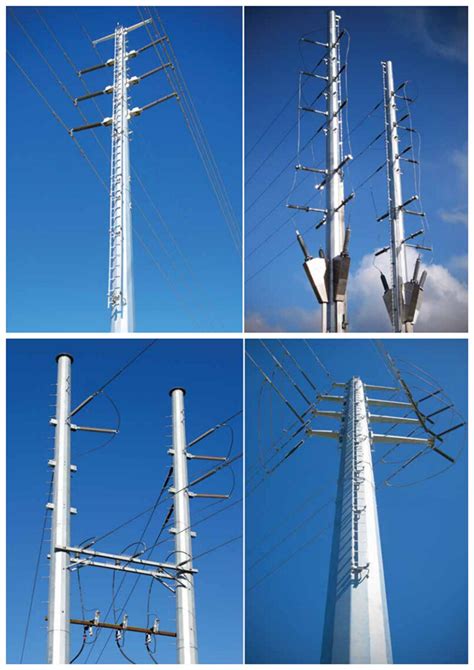 Kv Ft Galvanized Steel Transmission Poles Electrical Power Pole My