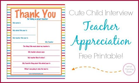 Teacher Appreciation Week Thank You Letter Super Cute